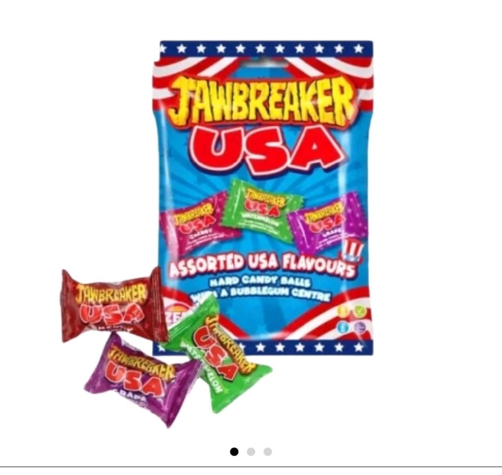 Jawbreakers USA Assorted Flavours Hardy Candy Ball with a Bubble gum Centre