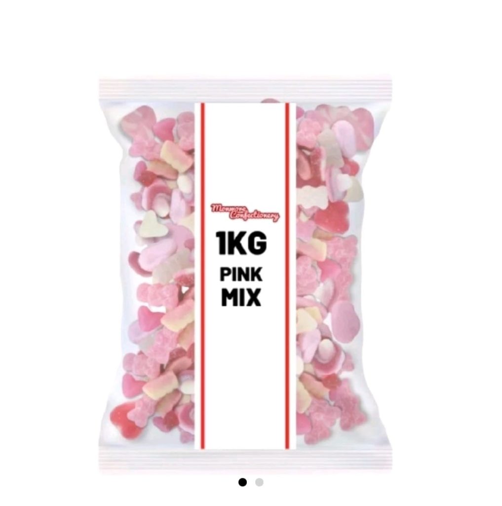 Pink Mix 1kg – A Variety of Chewy Fizzy Pink Sweets
